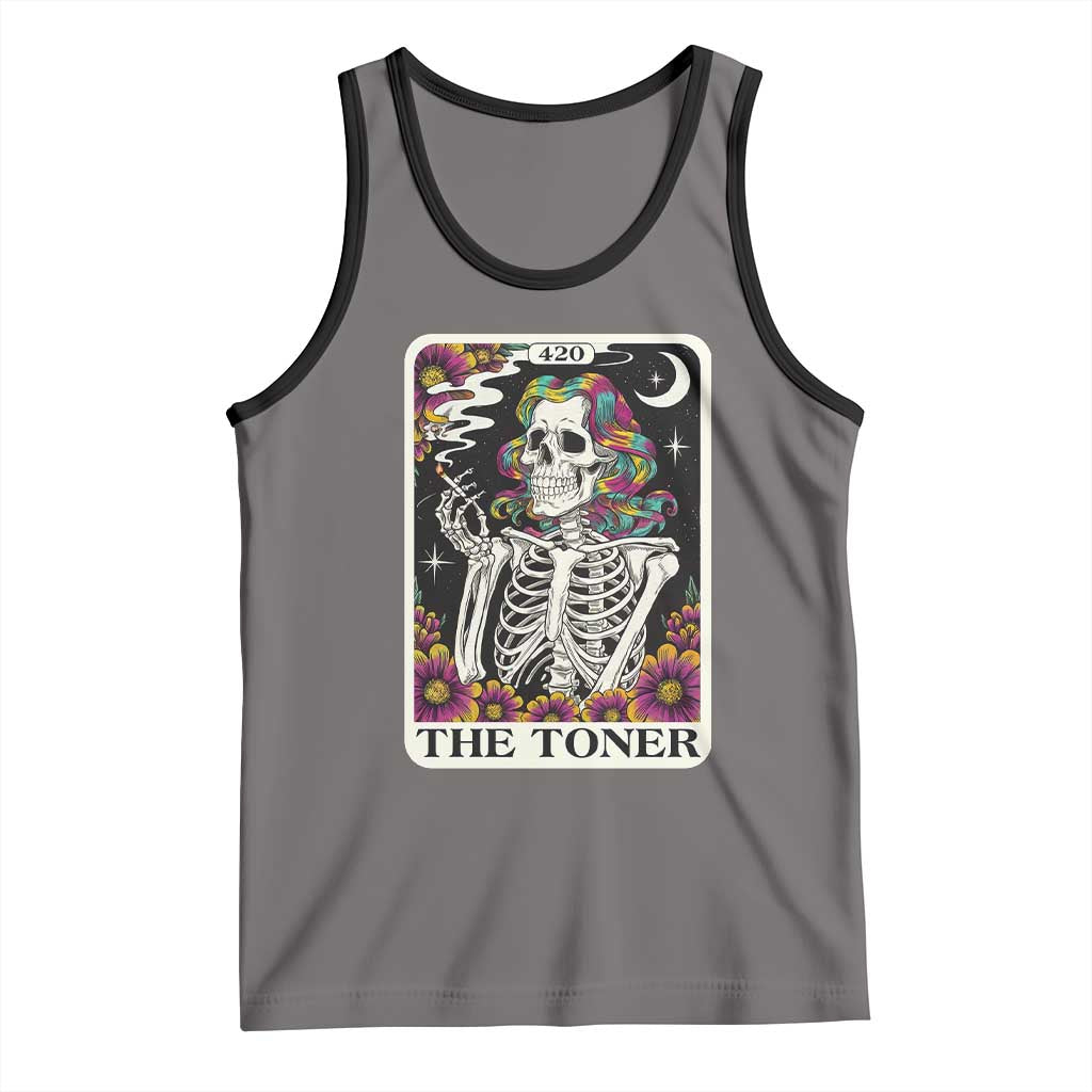 Skeleton 420 Cannabis Tank Top Tarot Card The Stoner Weed Lover