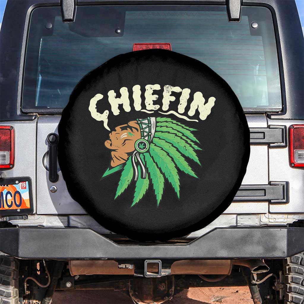 Chiefin Weed Smoking Spare Tire Cover Funny 420 Cannabis Pot THC Smoker