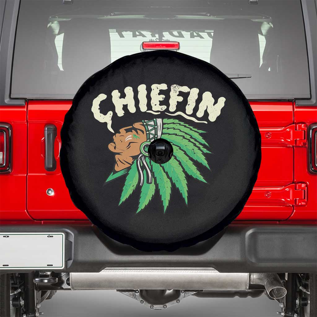 Chiefin Weed Smoking Spare Tire Cover Funny 420 Cannabis Pot THC Smoker