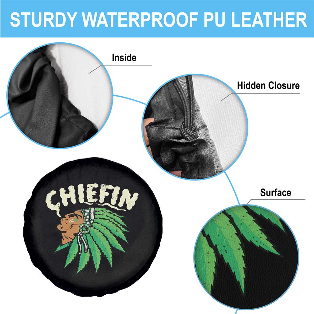 Chiefin Weed Smoking Spare Tire Cover Funny 420 Cannabis Pot THC Smoker