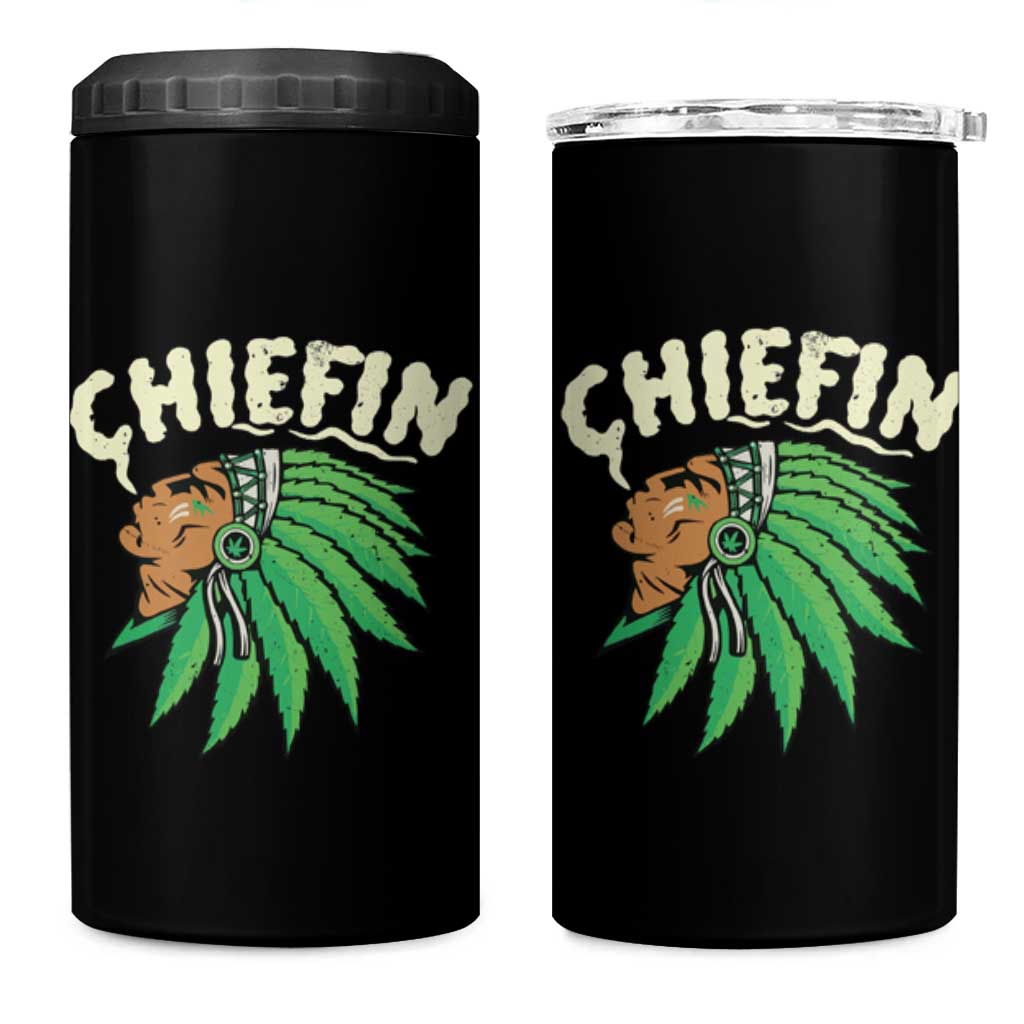 Chiefin Weed Smoking 4 in 1 Can Cooler Tumbler Funny 420 Cannabis Pot THC Smoker