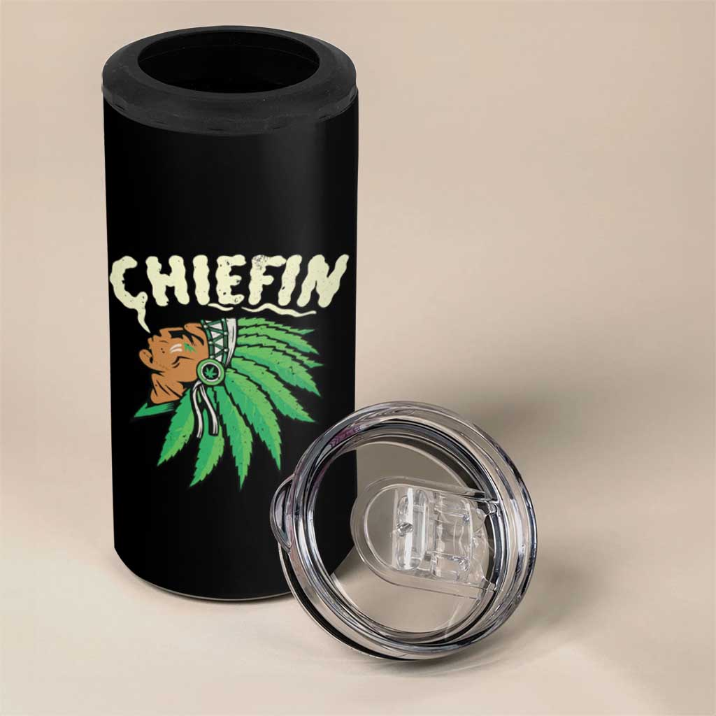 Chiefin Weed Smoking 4 in 1 Can Cooler Tumbler Funny 420 Cannabis Pot THC Smoker