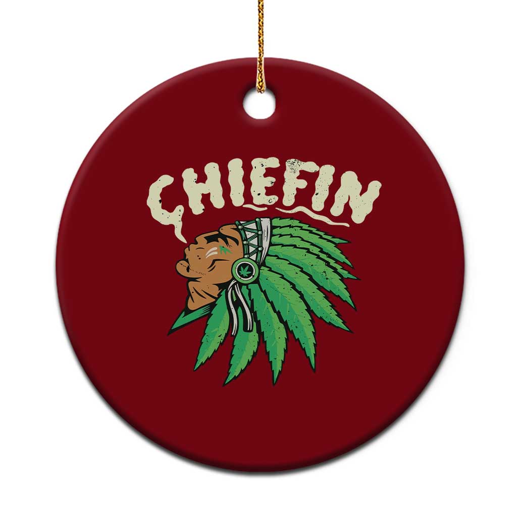 Chiefin Weed Smoking Ceramic Ornament Funny 420 Cannabis Pot THC Smoker - Wonder Print Shop