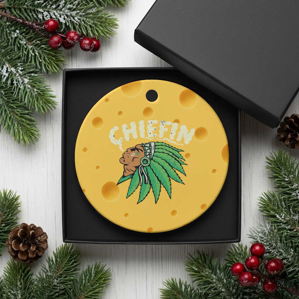 Chiefin Weed Smoking Ceramic Ornament Funny 420 Cannabis Pot THC Smoker - Wonder Print Shop