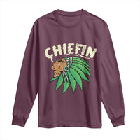 Chiefin Weed Smoking Long Sleeve Shirt Funny 420 Cannabis Pot THC Smoker
