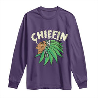 Chiefin Weed Smoking Long Sleeve Shirt Funny 420 Cannabis Pot THC Smoker
