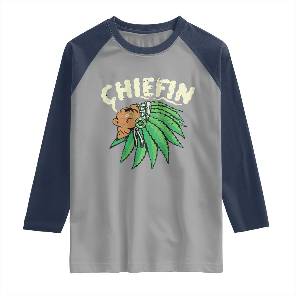Chiefin Weed Smoking Raglan Shirt Funny 420 Cannabis Pot THC Smoker