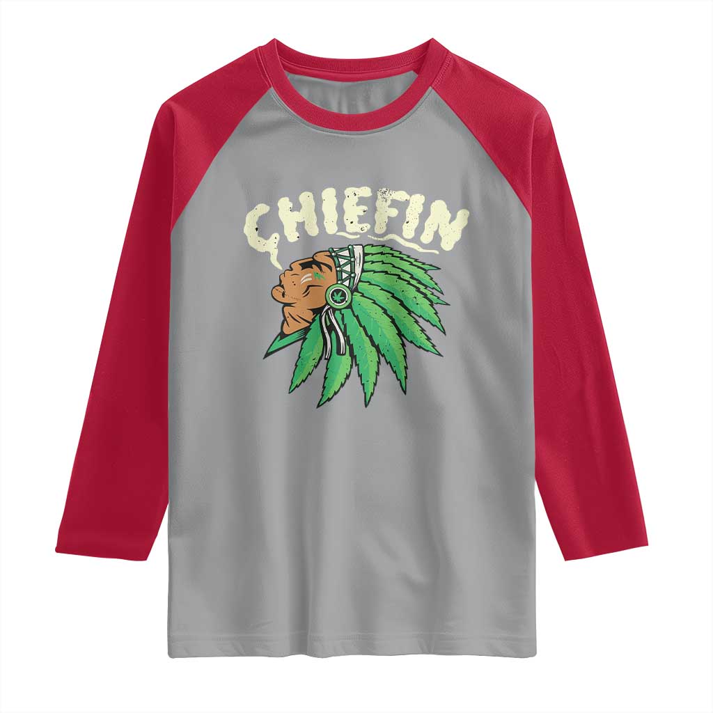 Chiefin Weed Smoking Raglan Shirt Funny 420 Cannabis Pot THC Smoker