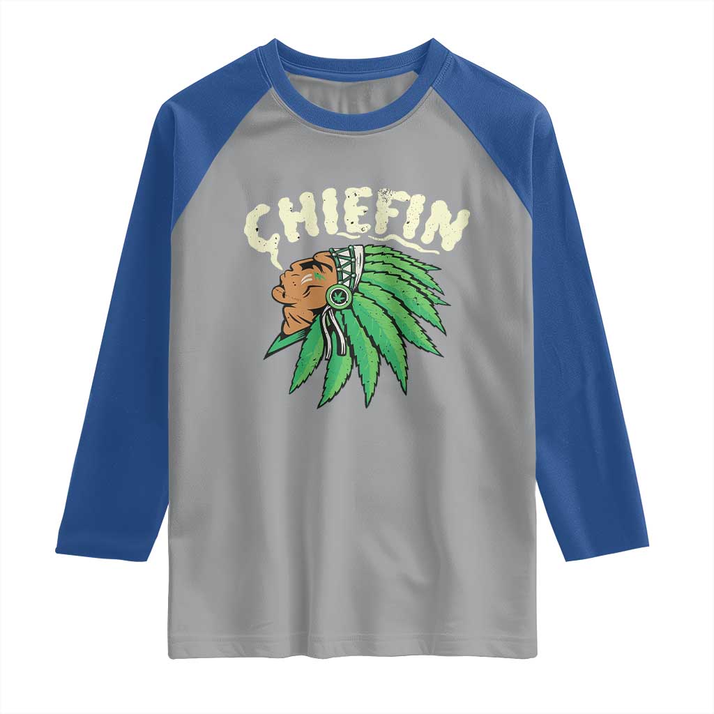 Chiefin Weed Smoking Raglan Shirt Funny 420 Cannabis Pot THC Smoker