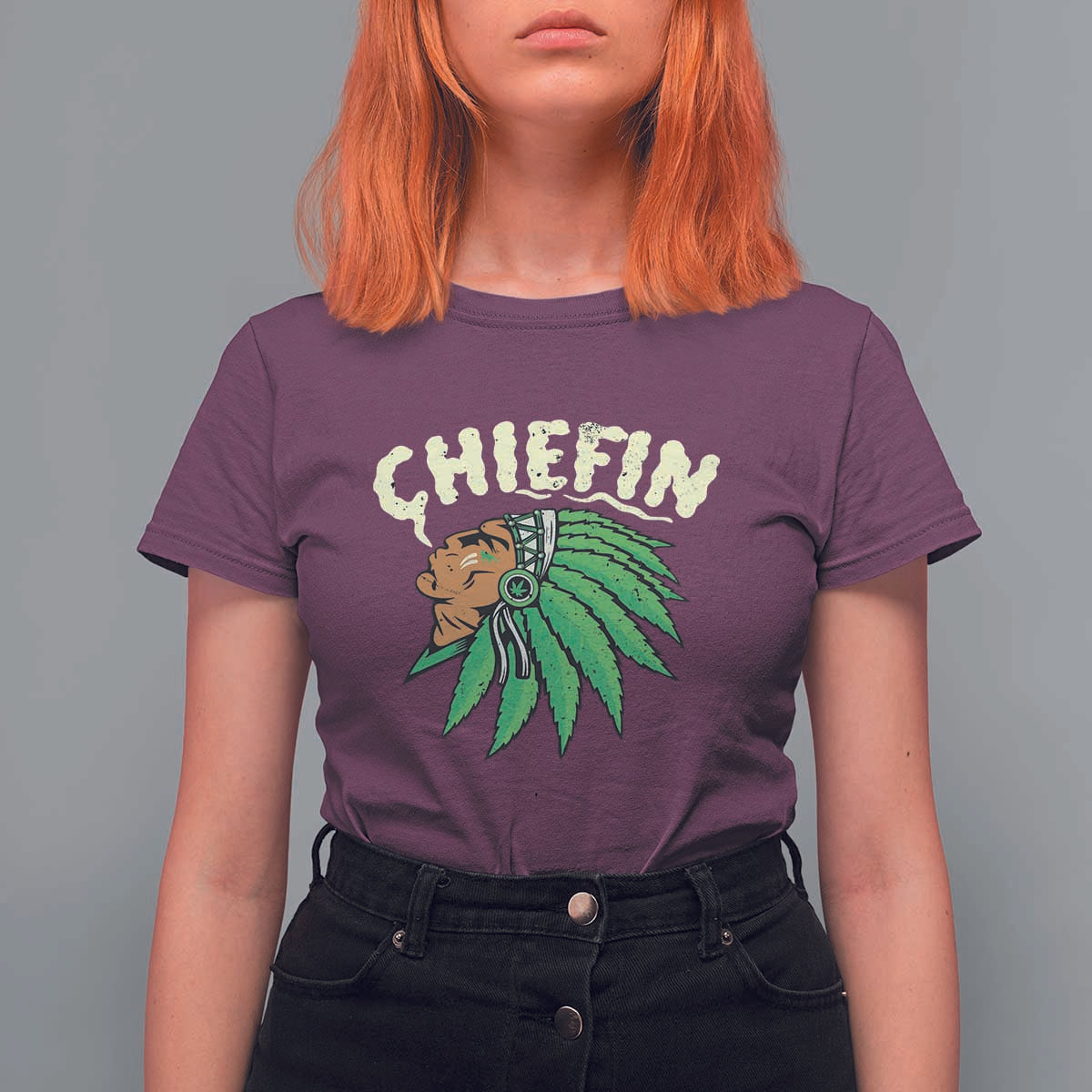 Chiefin Weed Smoking T Shirt For Women Funny 420 Cannabis Pot THC Smoker