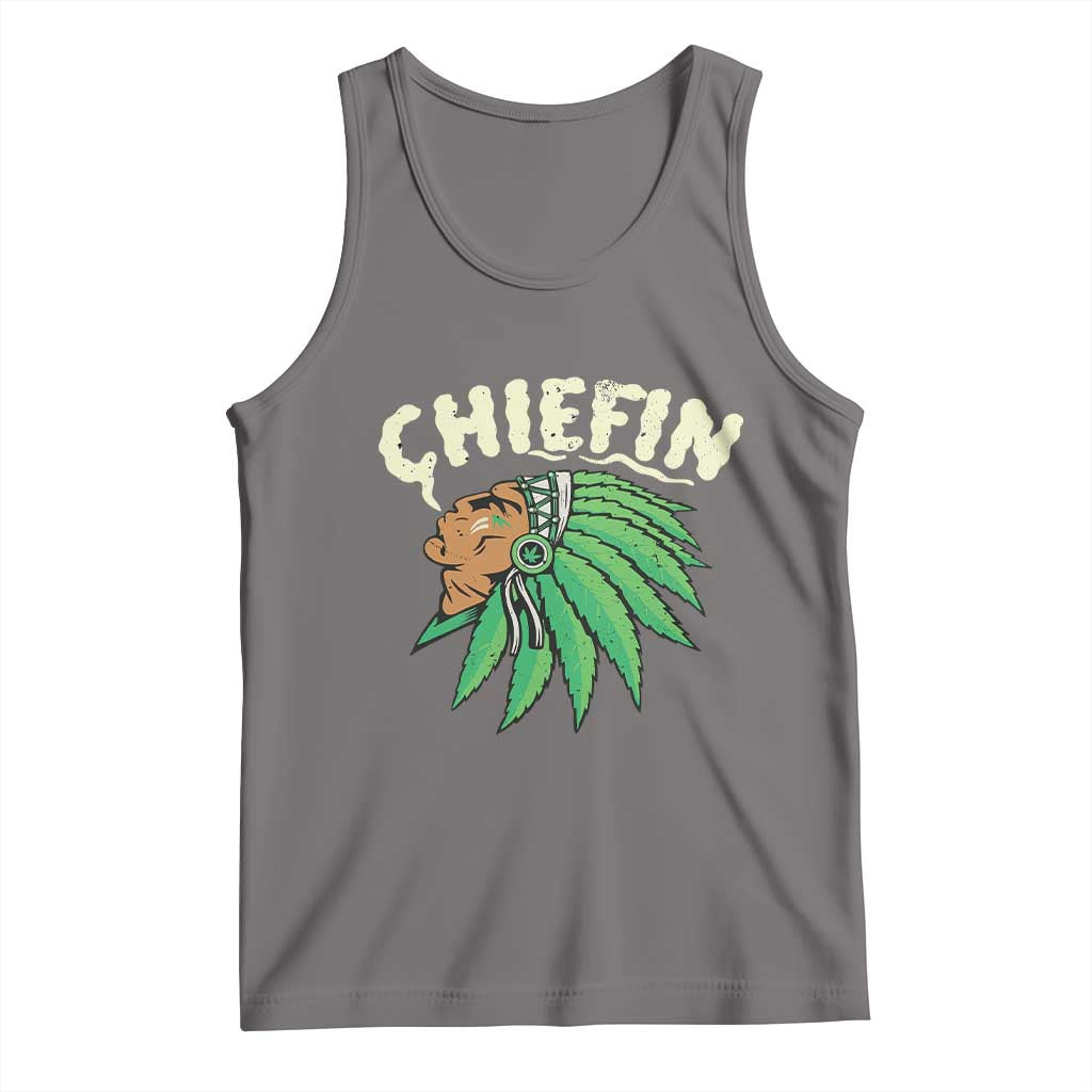 Chiefin Weed Smoking Tank Top Funny 420 Cannabis Pot THC Smoker