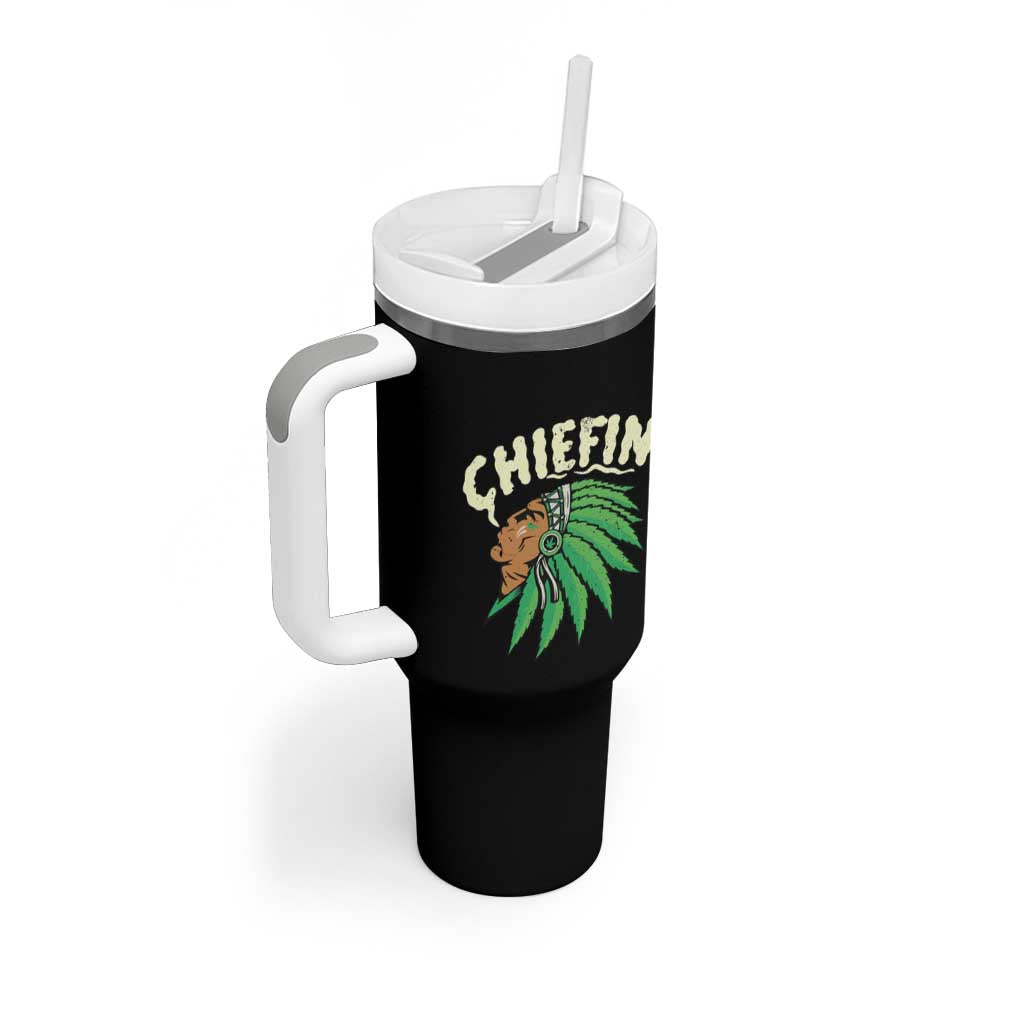 Chiefin Weed Smoking Tumbler With Handle Funny 420 Cannabis Pot THC Smoker