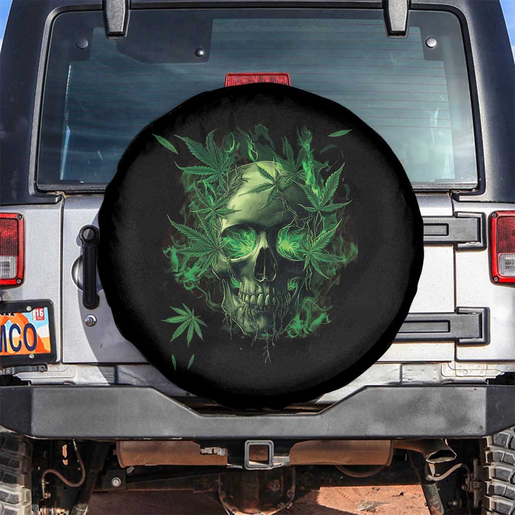 Marijuana Skull Spare Tire Cover Smoke Weed Cannabis 420 Pot Leaf