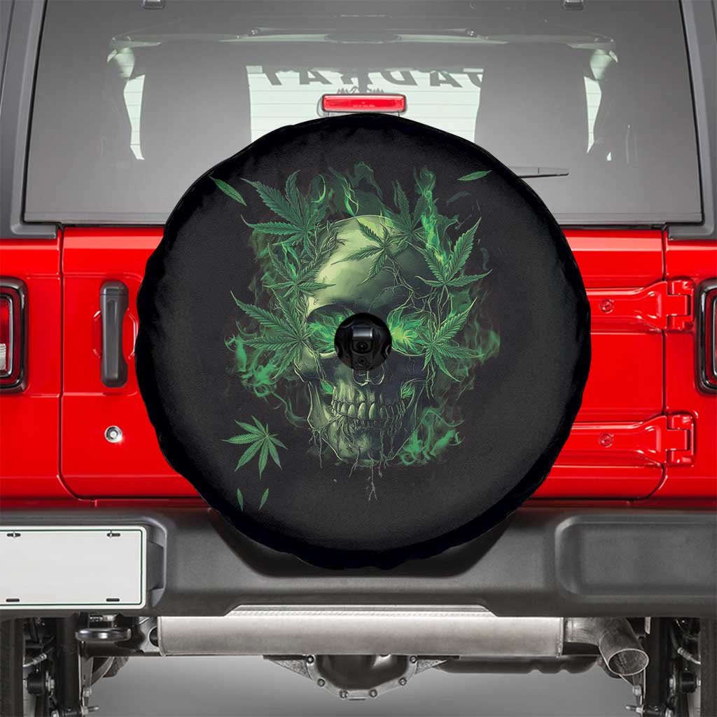 Marijuana Skull Spare Tire Cover Smoke Weed Cannabis 420 Pot Leaf