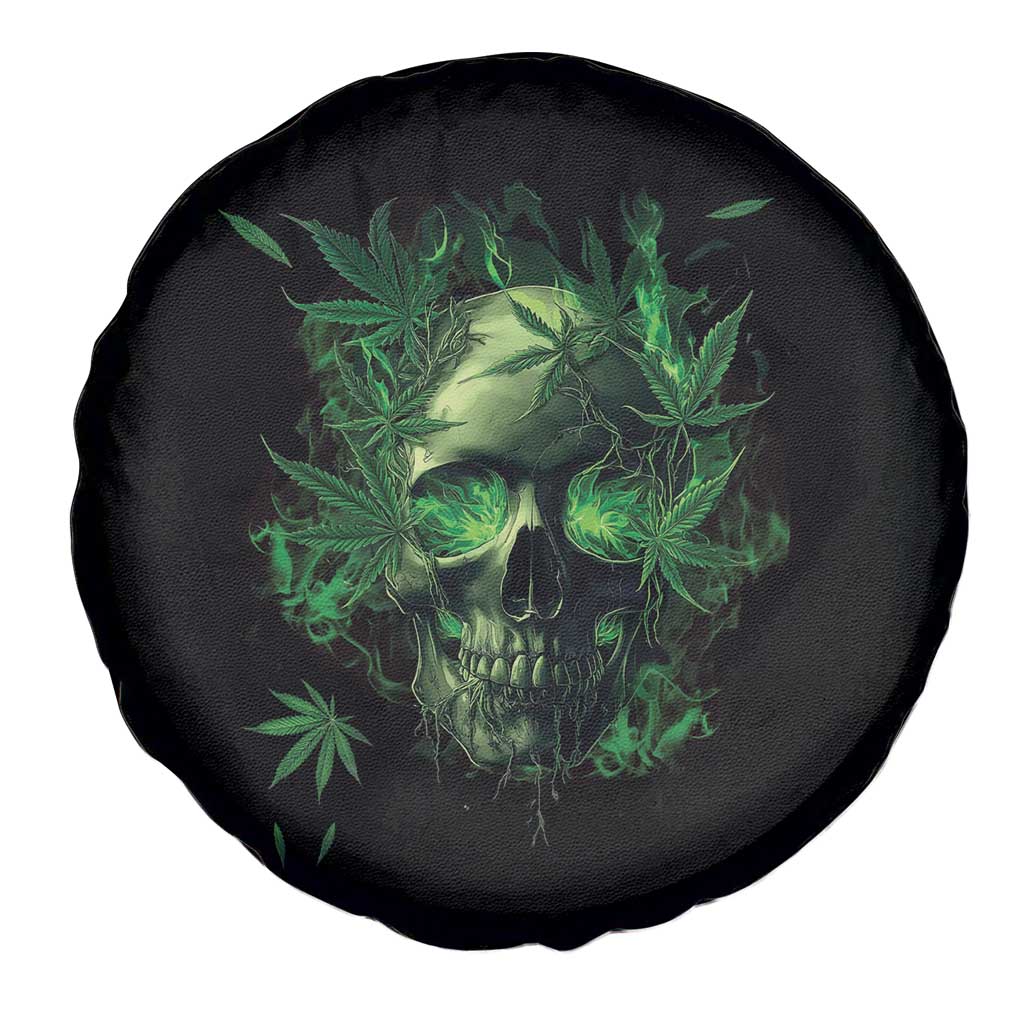 Marijuana Skull Spare Tire Cover Smoke Weed Cannabis 420 Pot Leaf