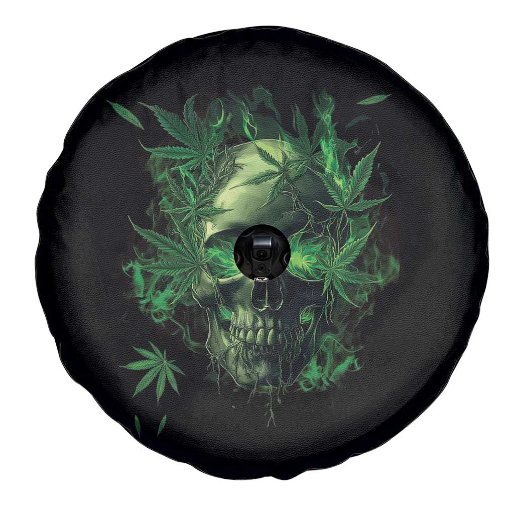 Marijuana Skull Spare Tire Cover Smoke Weed Cannabis 420 Pot Leaf