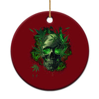 Marijuana Skull Ceramic Ornament Smoke Weed Cannabis 420 Pot Leaf - Wonder Print Shop