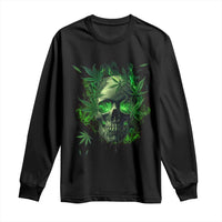 Marijuana Skull Long Sleeve Shirt Smoke Weed Cannabis 420 Pot Leaf