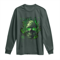 Marijuana Skull Long Sleeve Shirt Smoke Weed Cannabis 420 Pot Leaf