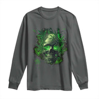 Marijuana Skull Long Sleeve Shirt Smoke Weed Cannabis 420 Pot Leaf