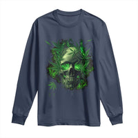 Marijuana Skull Long Sleeve Shirt Smoke Weed Cannabis 420 Pot Leaf