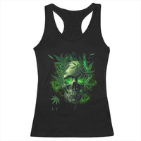 Marijuana Skull Racerback Tank Top Smoke Weed Cannabis 420 Pot Leaf