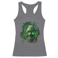Marijuana Skull Racerback Tank Top Smoke Weed Cannabis 420 Pot Leaf