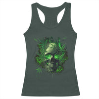 Marijuana Skull Racerback Tank Top Smoke Weed Cannabis 420 Pot Leaf