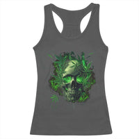 Marijuana Skull Racerback Tank Top Smoke Weed Cannabis 420 Pot Leaf
