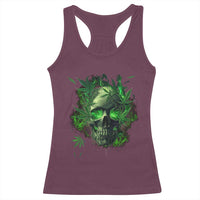Marijuana Skull Racerback Tank Top Smoke Weed Cannabis 420 Pot Leaf