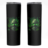 Marijuana Skull Skinny Tumbler Smoke Weed Cannabis 420 Pot Leaf