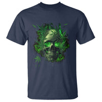 Marijuana Skull T Shirt Smoke Weed Cannabis 420 Pot Leaf