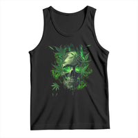 Marijuana Skull Tank Top Smoke Weed Cannabis 420 Pot Leaf