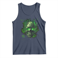 Marijuana Skull Tank Top Smoke Weed Cannabis 420 Pot Leaf