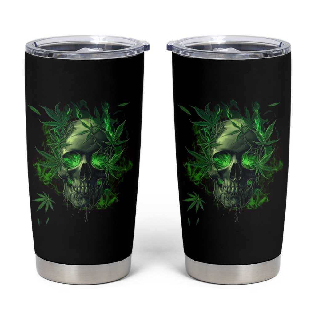 Marijuana Skull Tumbler Cup Smoke Weed Cannabis 420 Pot Leaf