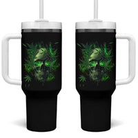 Marijuana Skull Tumbler With Handle Smoke Weed Cannabis 420 Pot Leaf