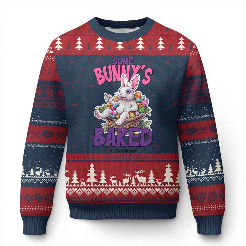 Happy 420 Easter Ugly Christmas Sweater Bunny Funny Weed Smoking Rabbit Cannabis 4/20 Day - Wonder Print Shop