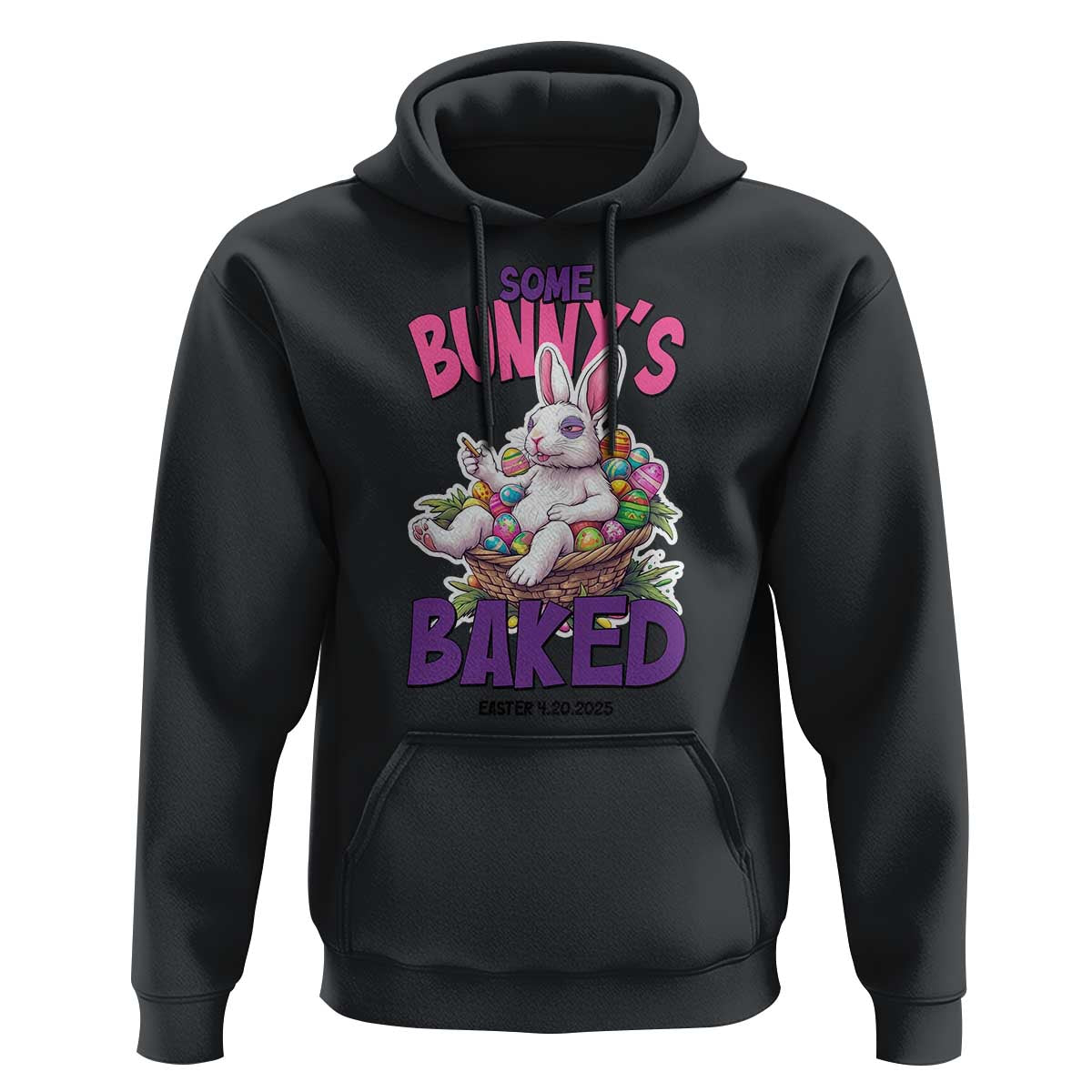 Happy 420 Easter Hoodie Bunny Funny Weed Smoking Rabbit Cannabis 4/20 Day
