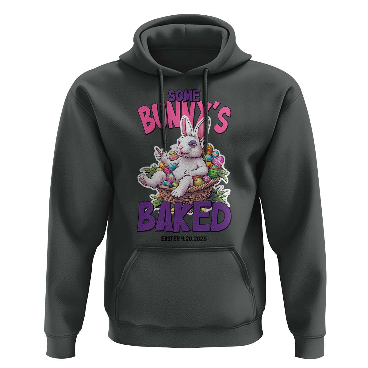 Happy 420 Easter Hoodie Bunny Funny Weed Smoking Rabbit Cannabis 4/20 Day