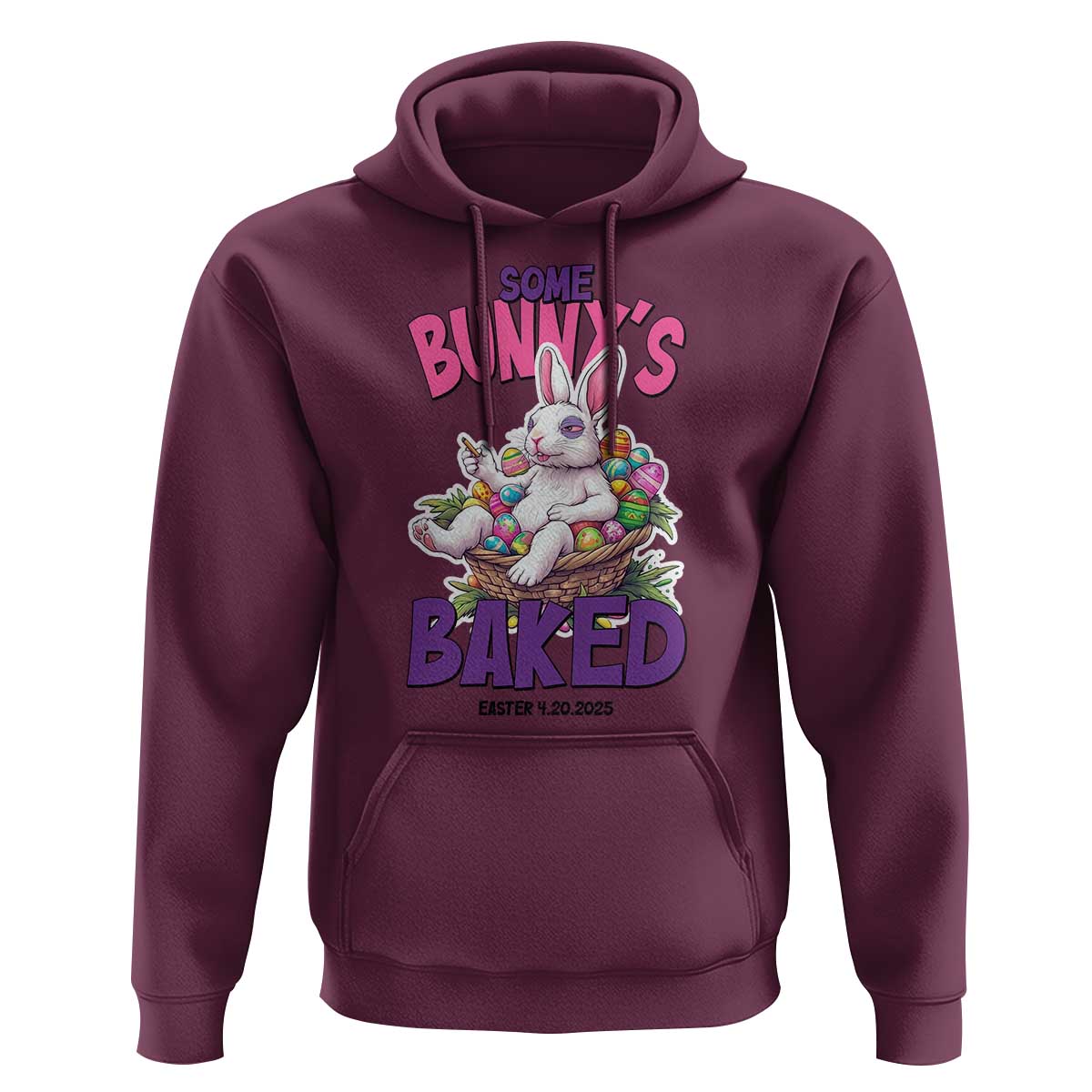 Happy 420 Easter Hoodie Bunny Funny Weed Smoking Rabbit Cannabis 4/20 Day