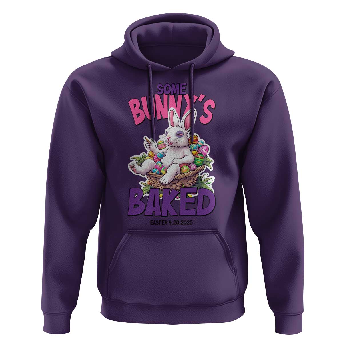 Happy 420 Easter Hoodie Bunny Funny Weed Smoking Rabbit Cannabis 4/20 Day