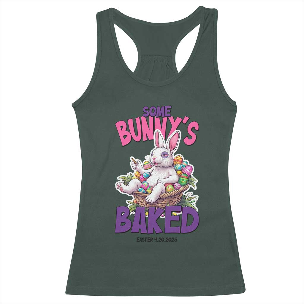 Happy 420 Easter Racerback Tank Top Bunny Funny Weed Smoking Rabbit Cannabis 4/20 Day