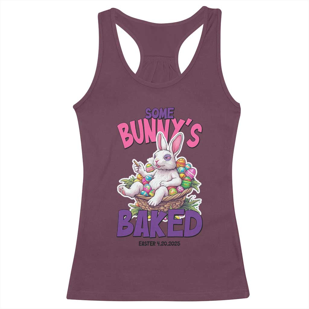 Happy 420 Easter Racerback Tank Top Bunny Funny Weed Smoking Rabbit Cannabis 4/20 Day