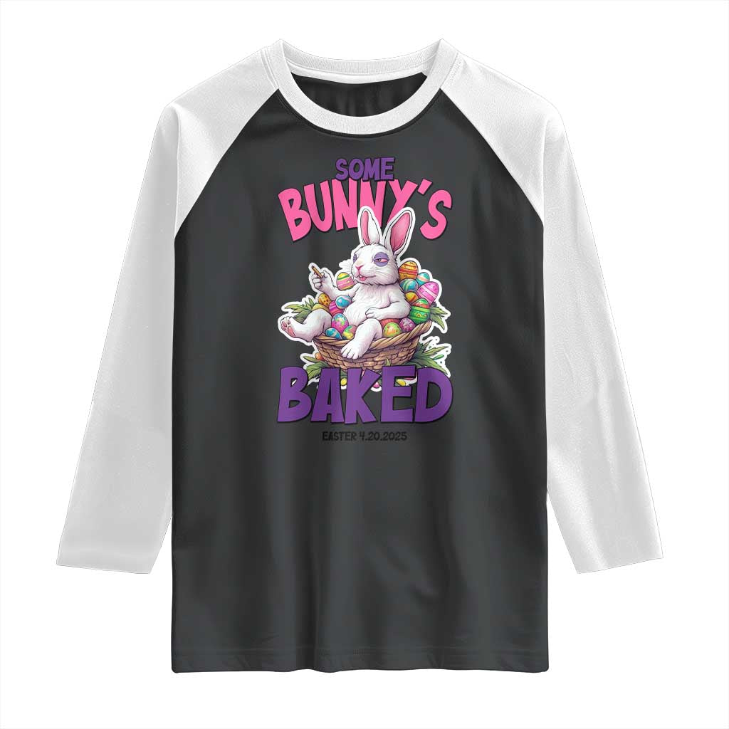Happy 420 Easter Raglan Shirt Bunny Funny Weed Smoking Rabbit Cannabis 4/20 Day