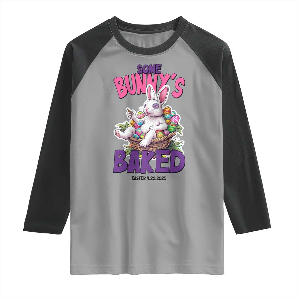 Happy 420 Easter Raglan Shirt Bunny Funny Weed Smoking Rabbit Cannabis 4/20 Day