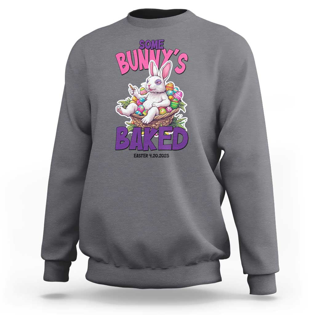 Happy 420 Easter Sweatshirt Bunny Funny Weed Smoking Rabbit Cannabis 4/20 Day