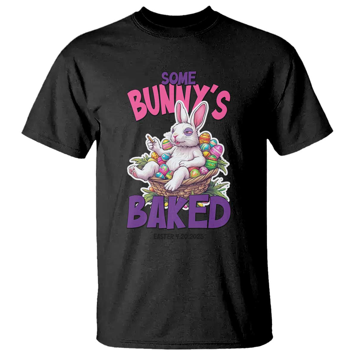 Happy 420 Easter T Shirt Bunny Funny Weed Smoking Rabbit Cannabis 4/20 Day