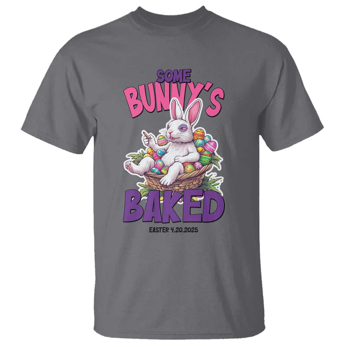 Happy 420 Easter T Shirt Bunny Funny Weed Smoking Rabbit Cannabis 4/20 Day