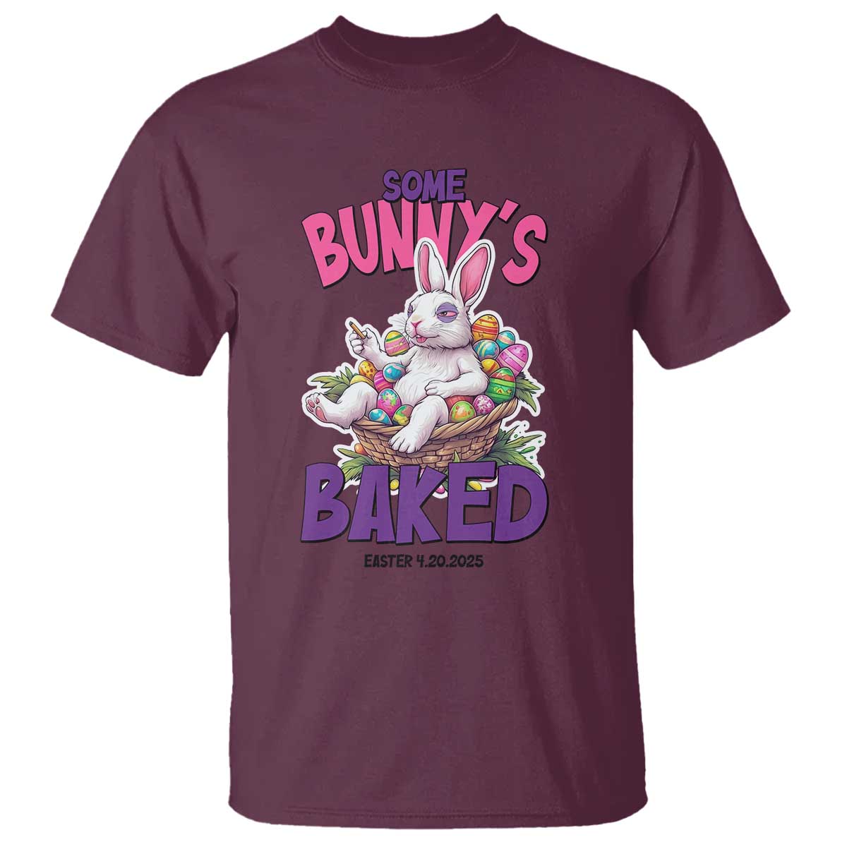 Happy 420 Easter T Shirt Bunny Funny Weed Smoking Rabbit Cannabis 4/20 Day