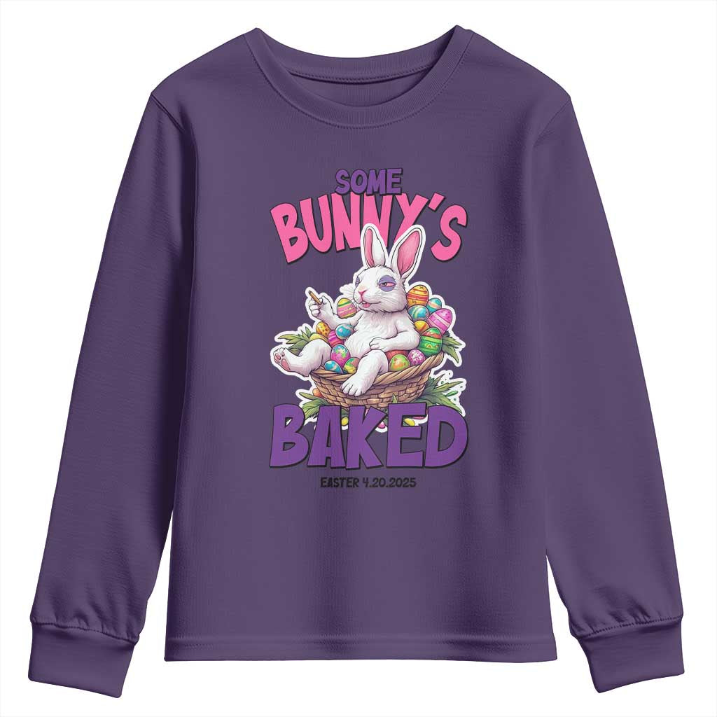 Happy 420 Easter Youth Sweatshirt Bunny Funny Weed Smoking Rabbit Cannabis 4/20 Day